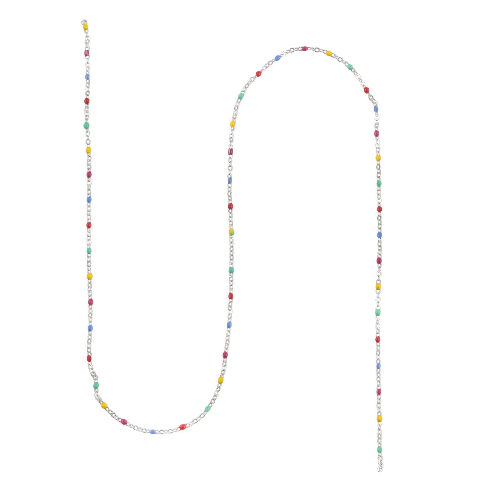 18" Rhodium Enamel Cable Chain by Bead Landing™